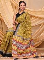 Cotton Yellow Daily Wear Printed Saree